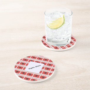 Albanian Albanian Flag Tiled Personalised Coaster