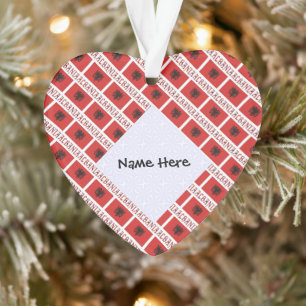Albanian Albanian Flag Tiled Personalised  Ornament