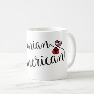Albanian American Entwined Hearts Mug