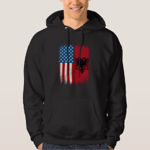 Albanian American Flag Albania Flamuri Shqiptar Sh Hoodie