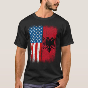 Albanian American Flag Albania Flamuri Shqiptar Sh T-Shirt