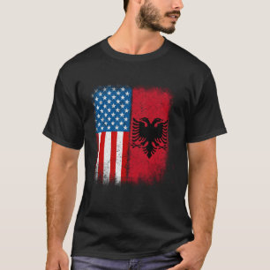 Albanian American Flag Albania Flamuri Shqiptar Sh T-Shirt