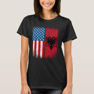 Albanian American Flag Albania Flamuri Shqiptar Sh T-Shirt