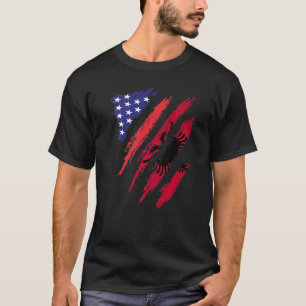 Albanian American Grown Flag USA Patriot Heritage  T-Shirt
