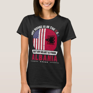 Albanian American Heart is from Albania Grown T-Shirt