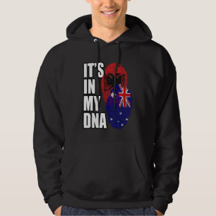 Albanian And Australian Mix DNA Flag Heritage Hoodie