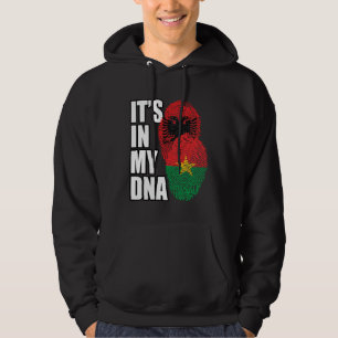Albanian And Burkinabé Mix DNA Flag Heritage Hoodie