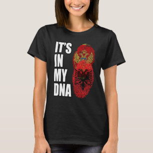 Albanian And Montenegrin Mix DNA Heritage Flag T-Shirt