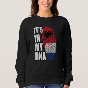 Albanian And Netherlander Mix DNA Flag Heritage Sweatshirt
