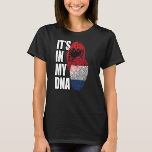 Albanian And Netherlander Mix DNA Flag Heritage T-Shirt