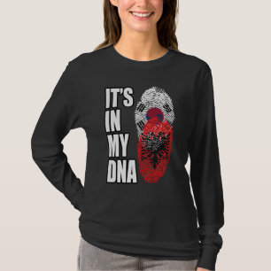 Albanian And South Korean Mix DNA Heritage Flag T-Shirt