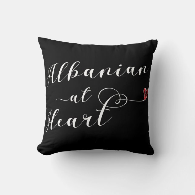 Albanian At Heart Throw Cushion, Albania Cushion (Front)