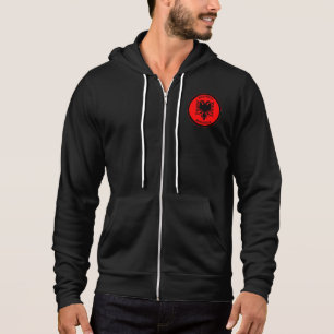 Albanian Black Eagle Circle Shape Hoodie