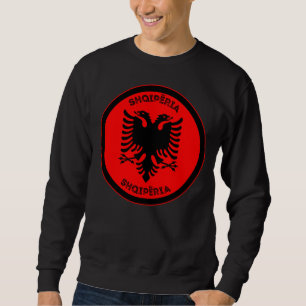 Albanian Black Eagle Circle Shape Sweatshirt