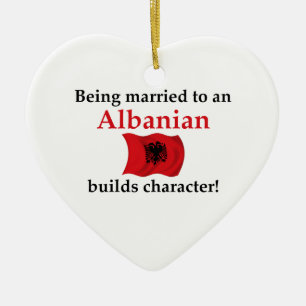 Albanian Builds Character Ceramic Tree Decoration