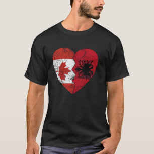 Albanian Canadian Flags Heart  Canada Albania Eagl T-Shirt