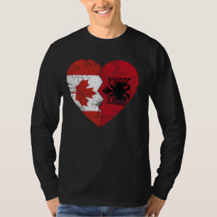 Albanian Canadian Flags Heart Canada Albania Eagle T-Shirt
