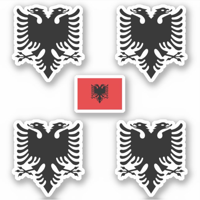 Albanian coat of arms and flag Sticker (Front)