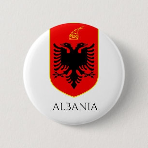 Albanian Coat Of Arms National Heritage Art 6 Cm Round Badge