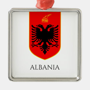 Albanian Coat Of Arms National Heritage Art Metal Tree Decoration