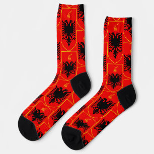 Albanian Coat Of Arms National Heritage Art Socks