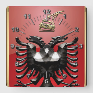 Albanian Coat of arms Square Wall Clock