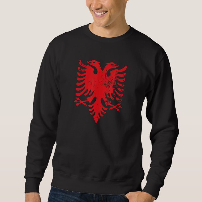 Albanian Double Headed Eagle Albania Flag Sweatshirt (Front)