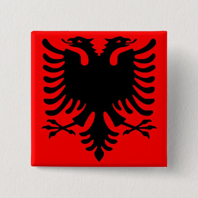 Albanian Eagle 15 Cm Square Badge (Front)