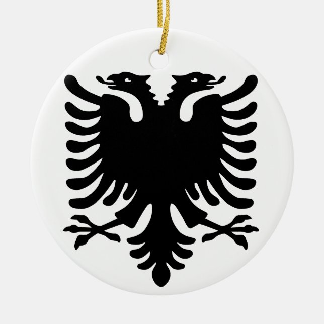 Albanian Eagle. Ceramic Tree Decoration (Front)