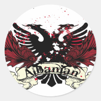 albanian eagle classic round sticker