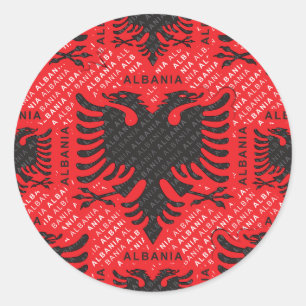 Albanian flag 2 classic round sticker