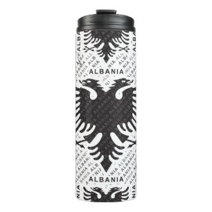 Albanian flag 3 thermal tumbler