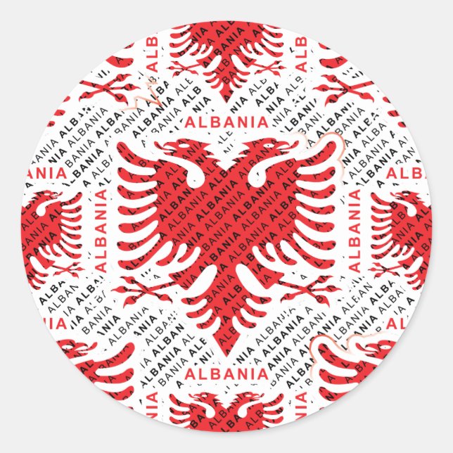 Albanian flag 4 classic round sticker (Front)