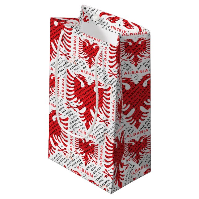 Albanian flag 4 small gift bag (Front Angled)