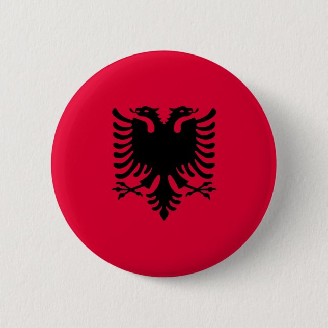 Albanian Flag 6 Cm Round Badge (Front)