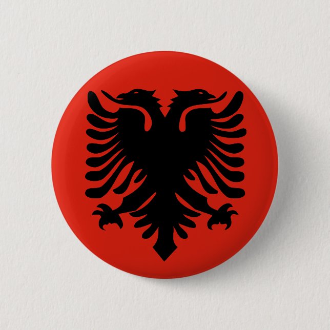 Albanian Flag 6 Cm Round Badge (Front)