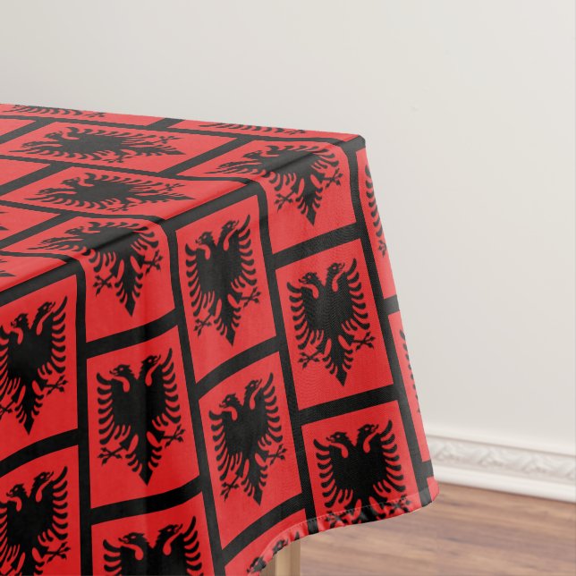 Albanian Flag & Albania dining tablecloth /decor (In Situ)