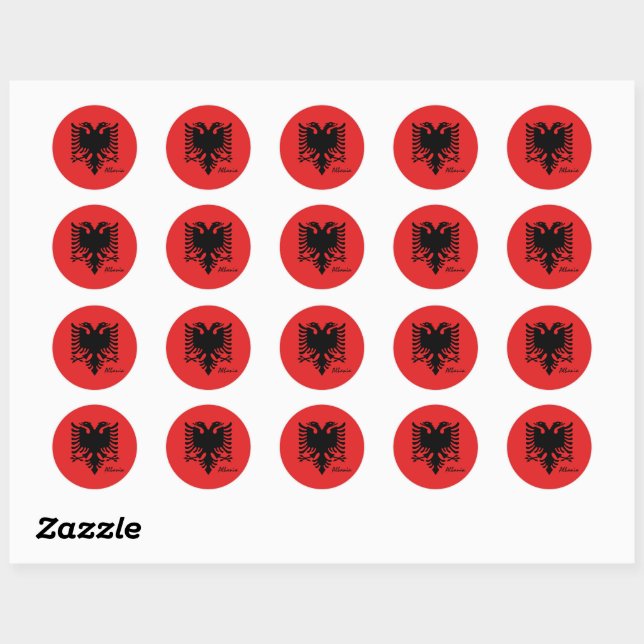 Albanian flag & Albania fashion sticker/sports fan Classic Round Sticker (Sheet)