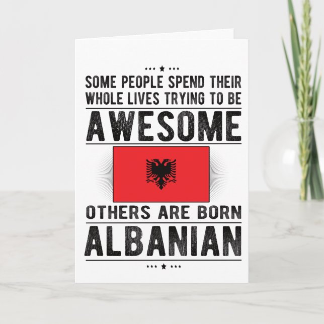 Albanian Flag Albania Heritage Albanian Roots Card (Front)