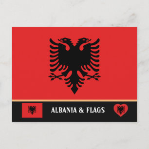 Albanian Flag & Albania - travel, holiday /sports Postcard