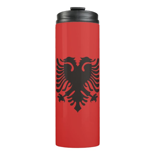 Albanian Flag All Over Thermal Tumbler (Front)