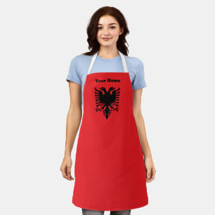 Albanian Flag Apron with CUSTOMIZABLE Name