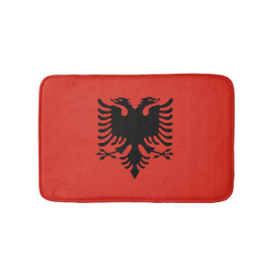 Albanian flag bath mat