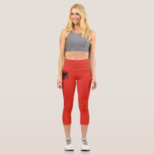 Albanian flag capri leggings