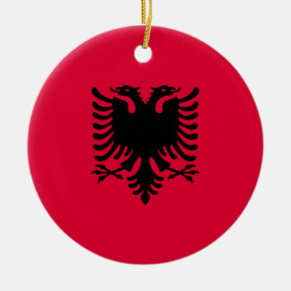 Albanian flag ceramic tree decoration