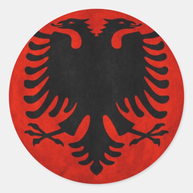 Albanian Flag Classic Round Sticker (Front)