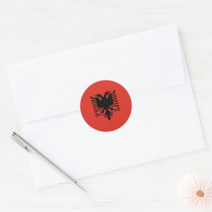 Albanian flag classic round sticker