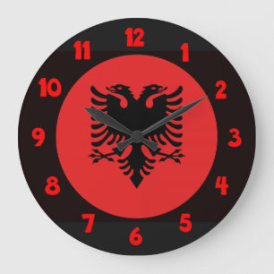 Albanian flag clocks