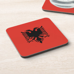 Albanian flag coaster