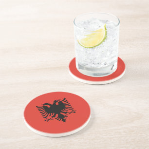 Albanian flag coaster